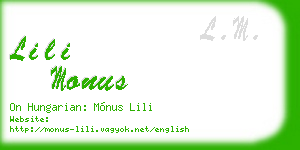 lili monus business card
