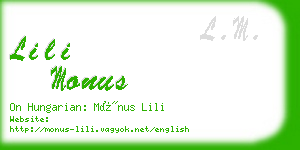 lili monus business card